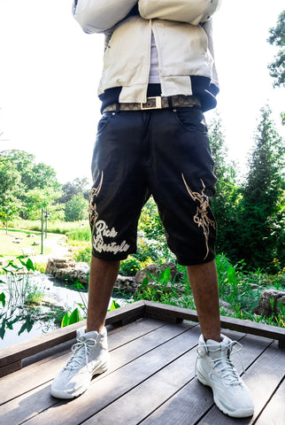 Rich children of god leather shorts