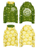 Green/yellow reversible coat